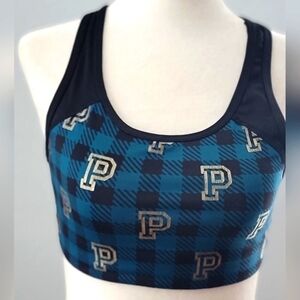 Victorias Secret PINK Ultimate Sport Gold Logo Unlined Sports Bra Racerback Sz S